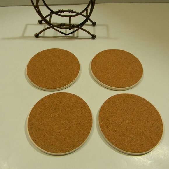 Owl Sand Stone Coasters with Holder Excellent Condition Set of 4 - Picture 5 of 5